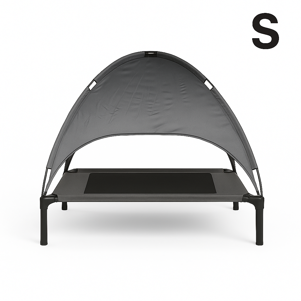 PupHut Outdoor Raised Dog Bed – XL Size Lounger with Shade Canopy