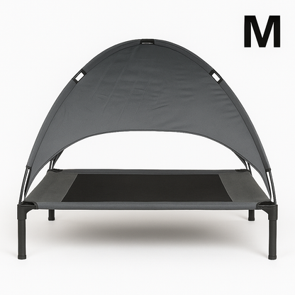 PupHut Outdoor Raised Dog Bed – XL Size Lounger with Shade Canopy