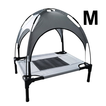 PupHut Outdoor Raised Dog Bed – XL Size Lounger with Shade Canopy