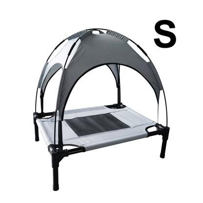 PupHut Outdoor Raised Dog Bed – XL Size Lounger with Shade Canopy